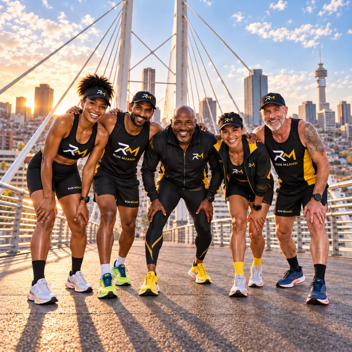 The Johannesburg crew standing tall under the Nelson Mandela Bridge
