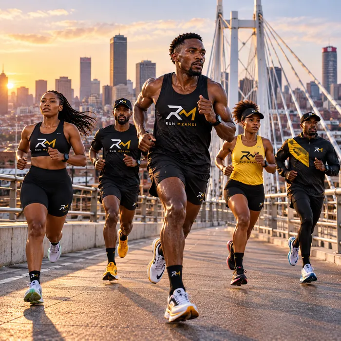 A runner driving up the hill into Johannesburg