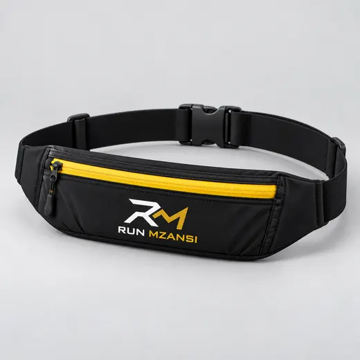 Run Belt in black, Run Mzansi design