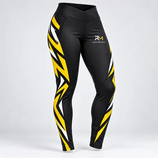 Funky Bolt Tights in black, Run Mzansi design