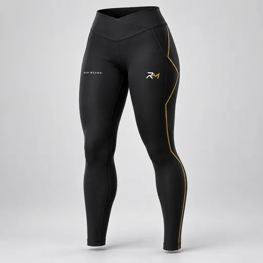 Long V-Waist Tights in black, Run Mzansi design