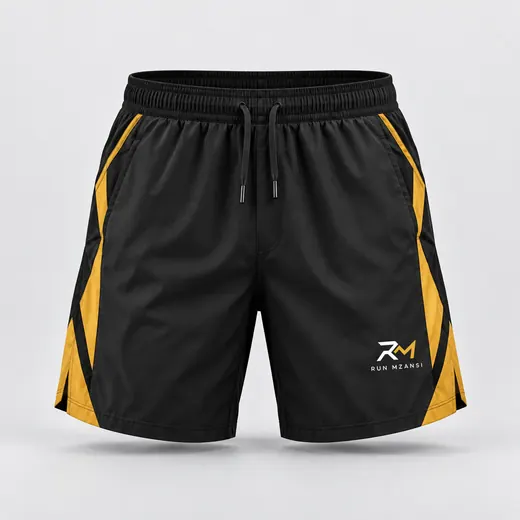 Run Shorts in black, Run Mzansi design