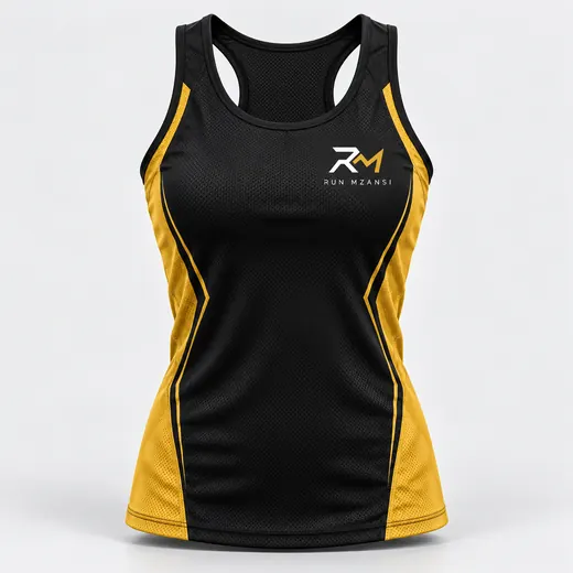 Race Vest in black, Run Mzansi design